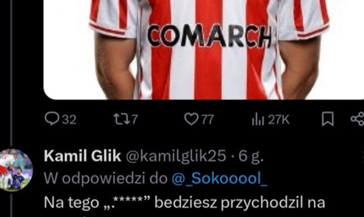 Kibic WYZYWA piłkarza Cracovii, a na to ODPOWIADAJĄ... Glik i Klich!